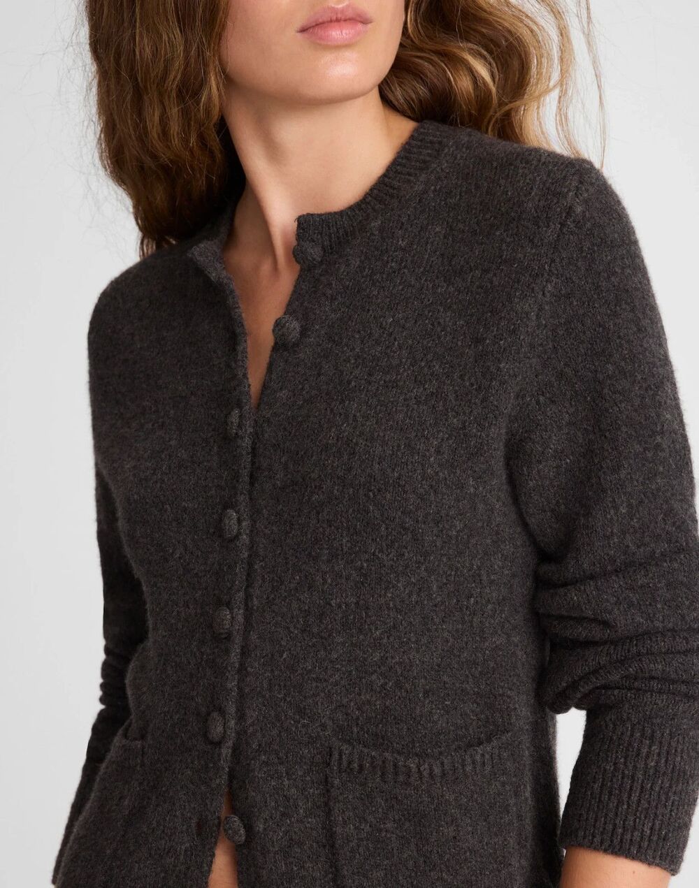 Madewell Cardigan Sweater Womens Small Gray Cotton Merino Blend Patch-Pocket NWT - Picture 6 of 9